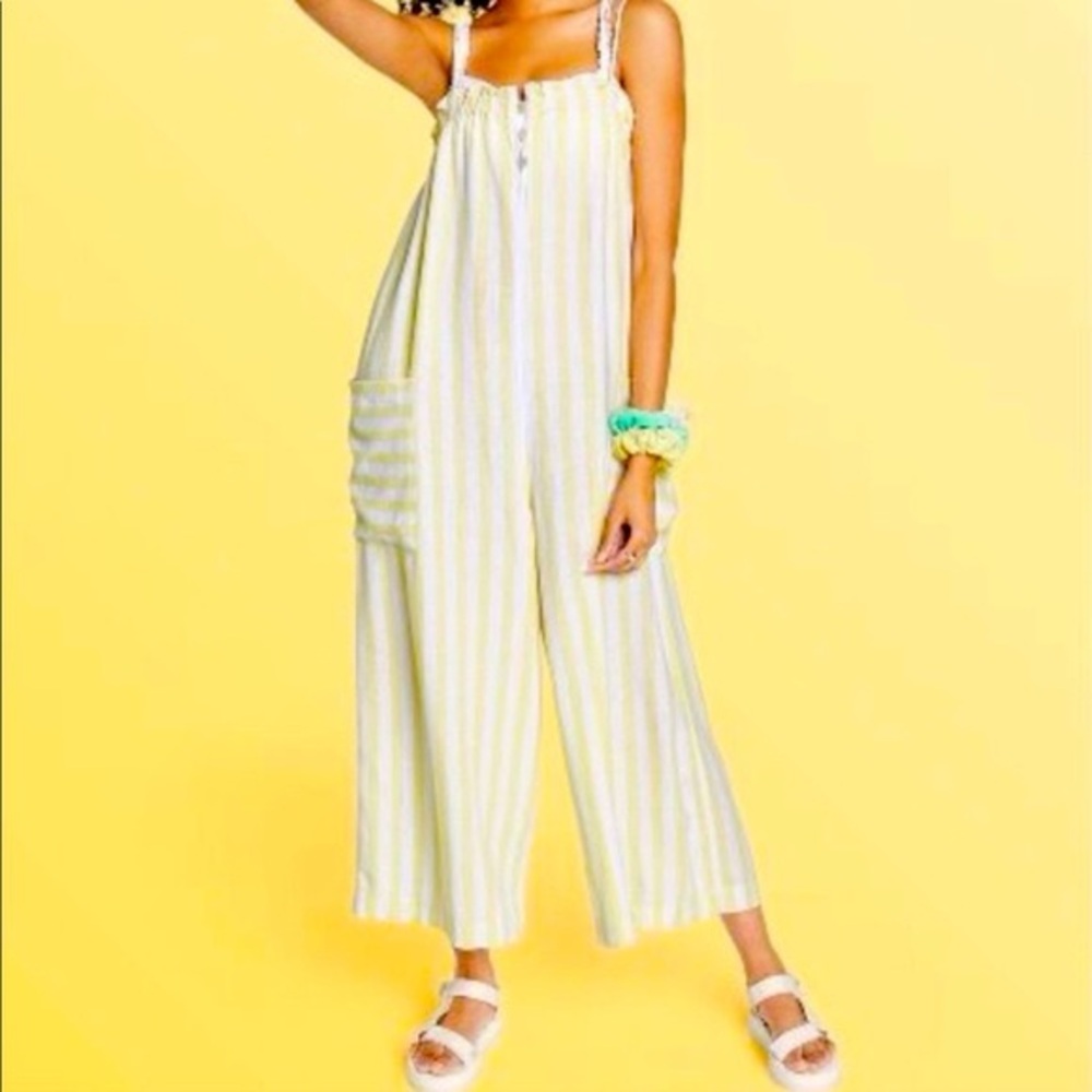 Stoney Clover Lane x Target Yellow & White Striped Jumpsuit Size S